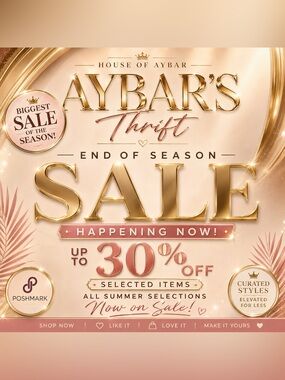 Thrift End of Season Sale Sign - Cream and Gold